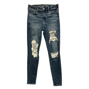 AMERICAN EAGLE Next Level Stretch High Rise Distressed Jegging Jeans 6
